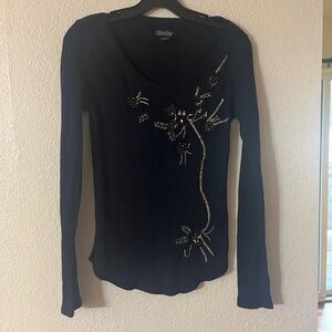 Lucky Brand Size L Embellished Women's Top